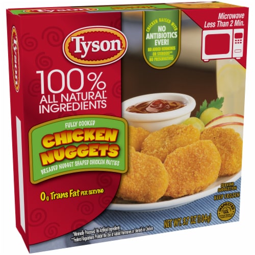 Tyson Fully Cooked Chicken Nuggets Perspective: left