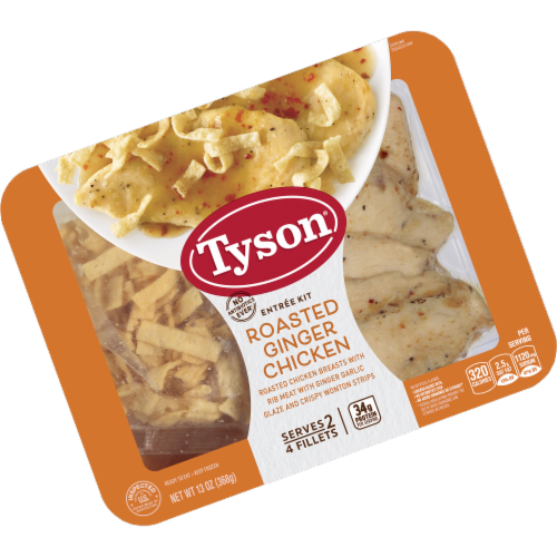 Tyson® Fully Cooked Roasted Ginger Chicken Frozen Entrée Kit Perspective: left