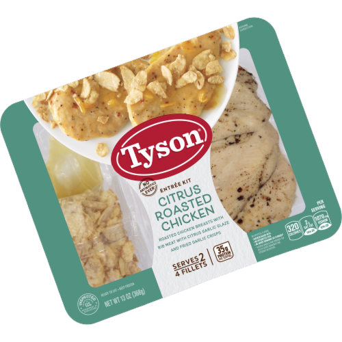 Tyson® Fully Cooked Citrus Roasted Chicken Frozen Entrée Kit Perspective: left
