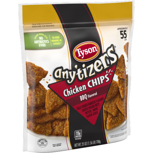 Tyson® Any'tizers® All Natural BBQ Flavored Chicken Chips Perspective: left