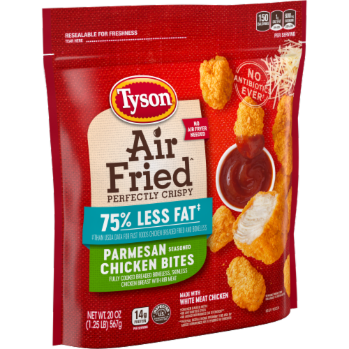 Tyson® Air Fried Parmesan Seasoned Frozen Chicken Bites Perspective: left