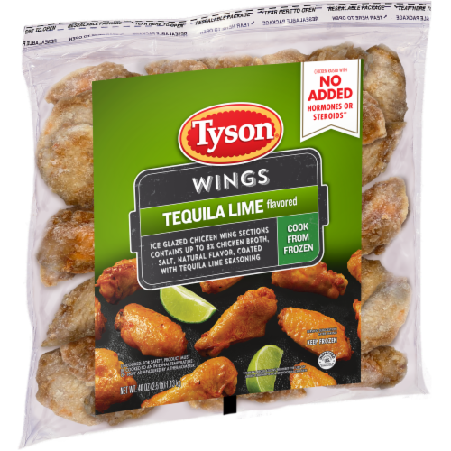 Tyson® Uncooked Tequila Lime Flavored Ice Glazed Chicken Wing Sections Perspective: left