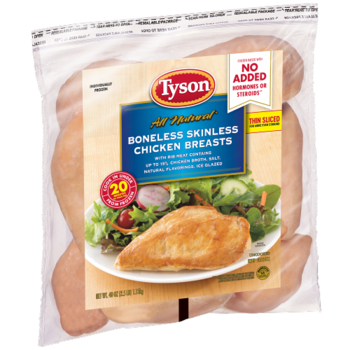 Tyson® All Natural™ Boneless Skinless Chicken Breasts Perspective: left