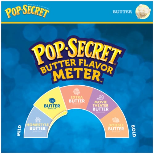Pop Secret Microwave Popcorn Butter Flavor 3.2 Oz Sharing Bags Perspective: left