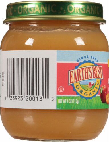 Earth's Best Stage 2 Organic Apples & Apricots Jar Perspective: left