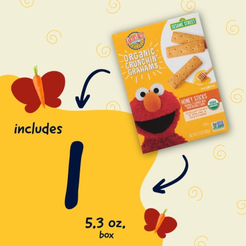 Earth's Best Organic Sesame Street Crunchin' Grahams Honey Sticks Perspective: left