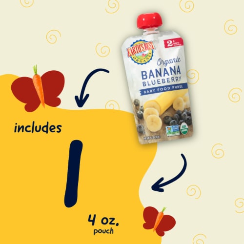 Earth's Best Organic® Banana Blueberry Stage 2 Baby Food Puree Perspective: left