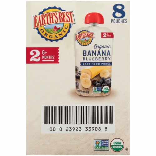 Earth's Best® Organic Banana Blueberry Stage 2 Baby Food Perspective: left