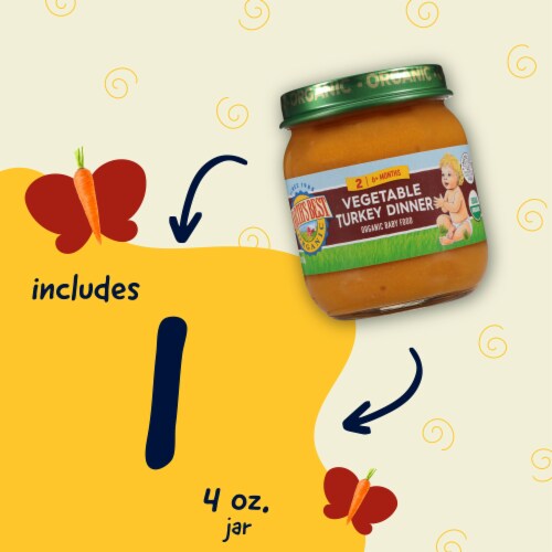 Earth's Best Organic Vegetable Turkey Dinner Stage 2 Baby Food Perspective: left