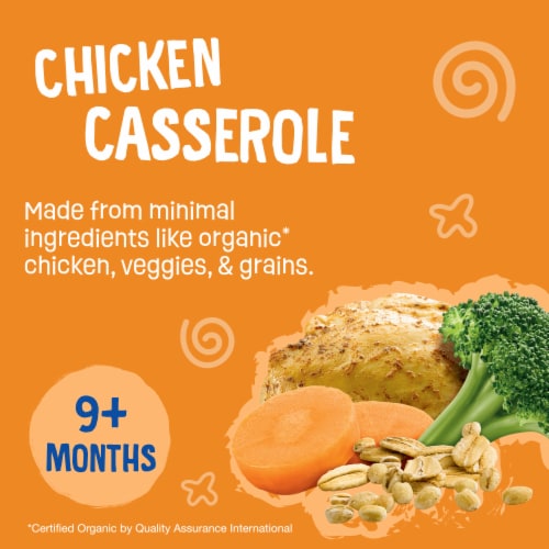 Earth's Best Organic Baby Food Pouches, 9+ Months, Chicken, Veggie, & Rice Puree, Chicken Casserole Perspective: left