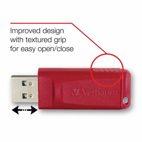 32GB Store 'n' Go&reg; USB Flash Drive - Red - 32GB USB - Red Perspective: left