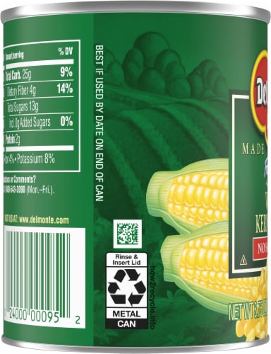 Del Monte® No Salt Added Golden Sweet Whole Kernel Corn Perspective: left