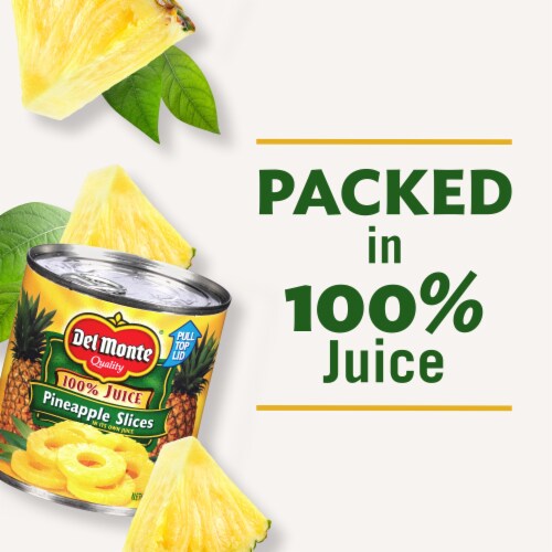 Del Monte® Sliced Pineapple in 100% Juice Canned Fruit Perspective: left