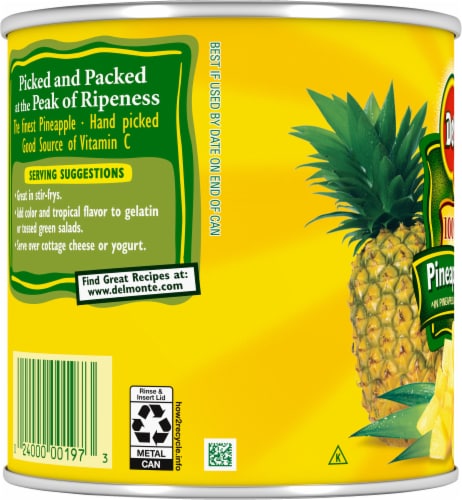 Del Monte® Canned Pineapple Chunks in 100% Juice Perspective: left