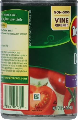 Del Monte® Diced Tomatoes with Green Pepper & Onions Perspective: left