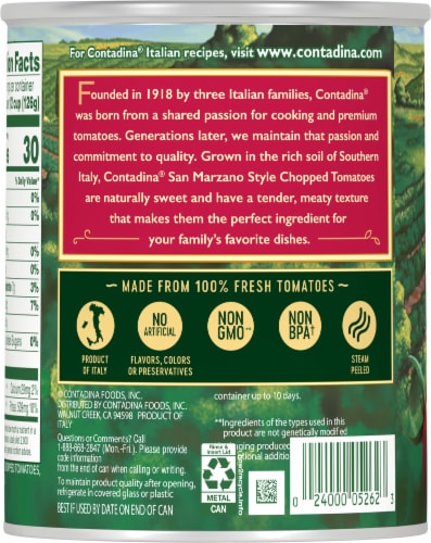 Contadina® San Marzano Style Chopped Tomatoes Perspective: left