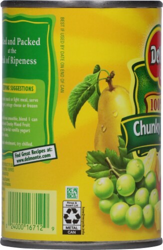 Del Monte 100% Juice Chunky Mixed Fruit Perspective: left