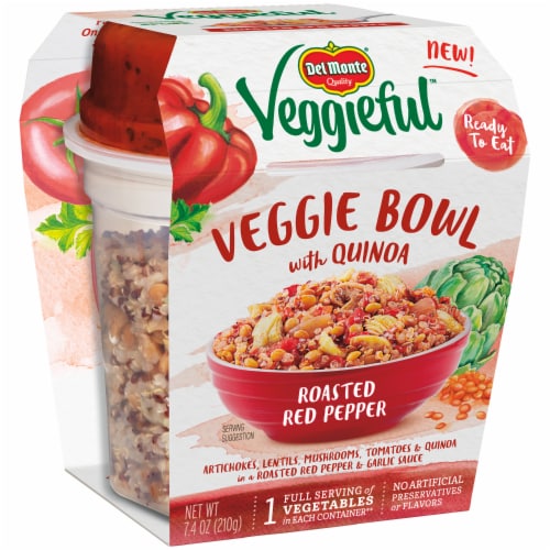 Del Monte® Veggieful™ Roasted Red Pepper and Quinoa Veggie Bowl Perspective: left