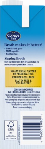 College Inn® Reduced Sodium Chicken Bone Broth Perspective: left