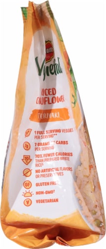 Del Monte® Veggieful™ Frozen Riced Cauliflower Teriyaki Bag Perspective: left