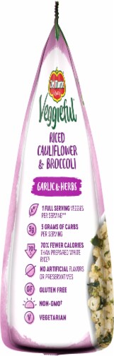 Del Monte® Veggieful™ Garlic & Herbs Riced Cauliflower & Broccoli Frozen Mixed Vegetables Perspective: left