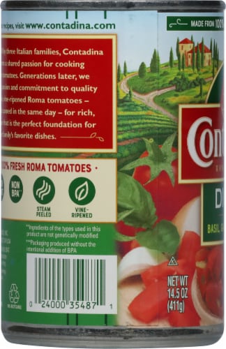 Contadina® Diced with Italian Herbs Roma Tomatoes Perspective: left