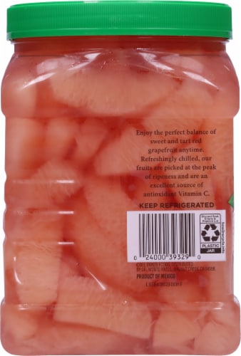 Del Monte® SunFresh® Red Grapefruit in Extra Light Syrup Jar Perspective: left