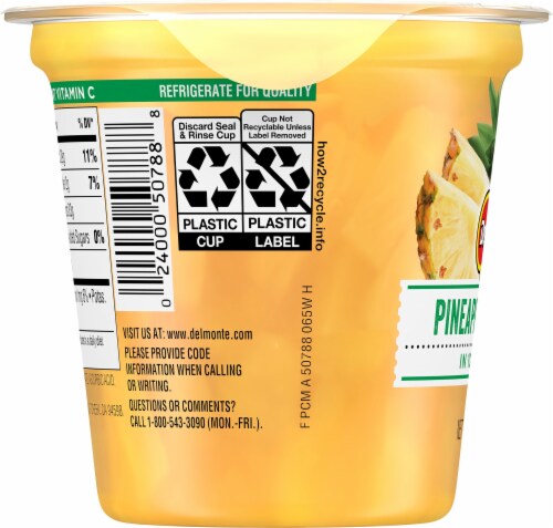 Del Monte® Fruitnaturals® Pineapple Chunks Perspective: left