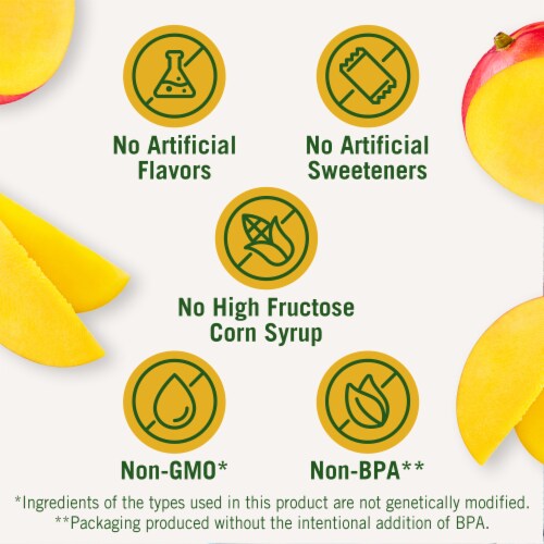 DEL MONTE Diced Mango FRUIT CUP Snacks in 100% Fruit Juice 4 Pack Perspective: left