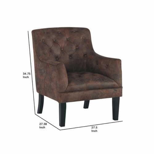 Ashley Drakelle Tufted Accent Chair in Mahogany Perspective: left