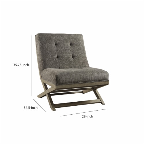 Ashley Sidewinder Tufted Accent Chair in Taupe Perspective: left