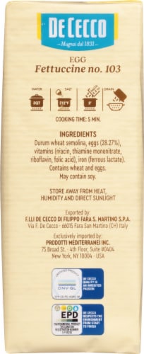 De Cecco® Fettuccine Enriched Egg Noodles Perspective: left