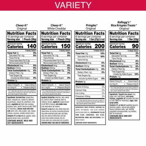 Cheez-It, Pringles, & Rice Krispie Treats Mega Variety Pack Perspective: left
