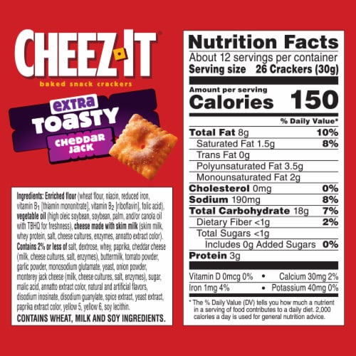 Cheez-It® Extra Toasty Cheddar Jack Cheese Crackers Perspective: left