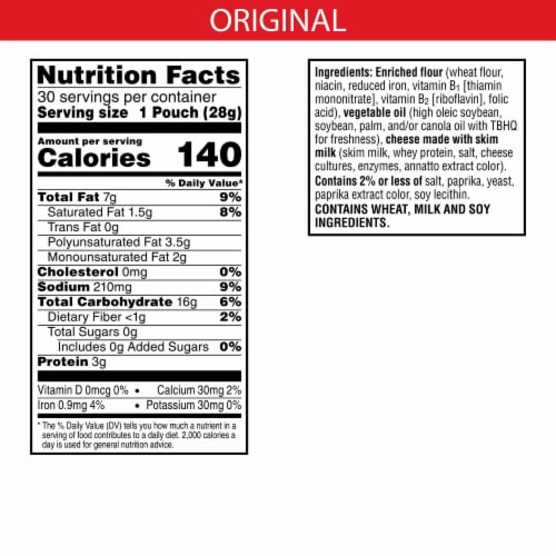Cheez-It® Original Cheese Snack Crackers Single Serve Perspective: left