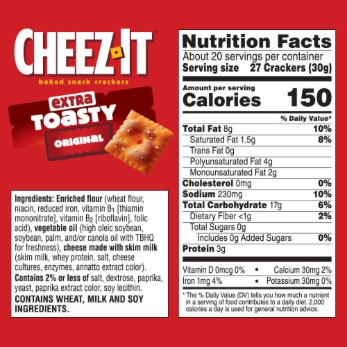 Cheez-It® Extra Toasty Cheese Crackers Perspective: left