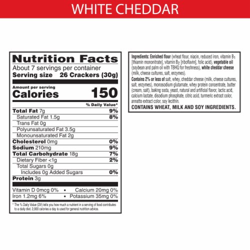 Cheez-It® White Cheddar Baked Snack Cheese Snack Crackers Grab Bag Perspective: left