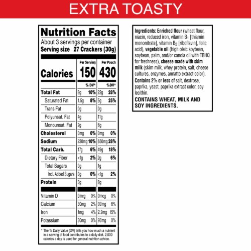 Cheez-It® Extra Toasty Cheese Snack Crackers Grab and Go Perspective: left