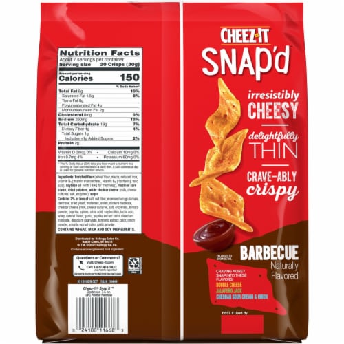 Cheez-It Snap'd BBQ Cheese Cracker Chips Perspective: left
