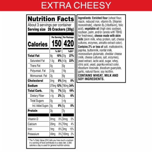 Cheez-It® Extra Cheesy Cheese Snack Crackers Grab and Go Perspective: left