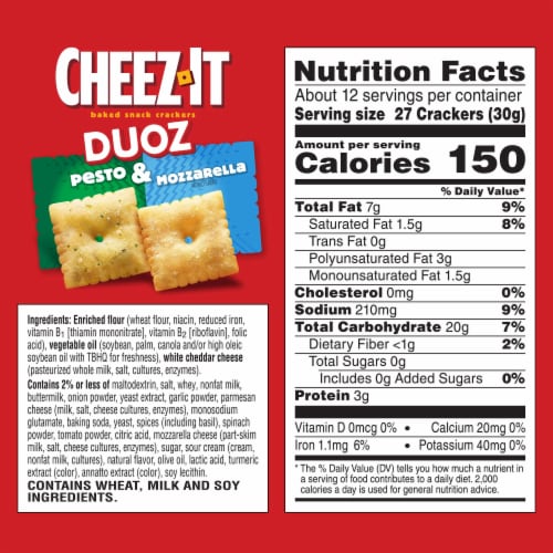 Cheez-It® DUOZ Pesto and Mozzarella Crackers Perspective: left