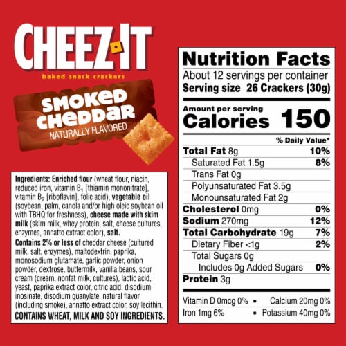Cheez-It® Smoked Cheddar Baked Snack Crackers Perspective: left