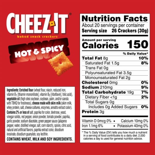 Cheez-It® Hot and Spicy Cheese Crackers Perspective: left
