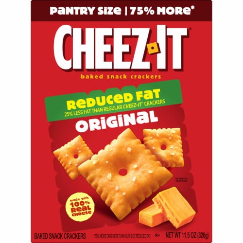 Cheez-It Reduced Fat Original Baked Snack Cheese Crackers Perspective: left