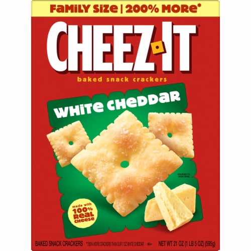 Cheez-It White Cheddar Cheese Crackers Family Size Perspective: left