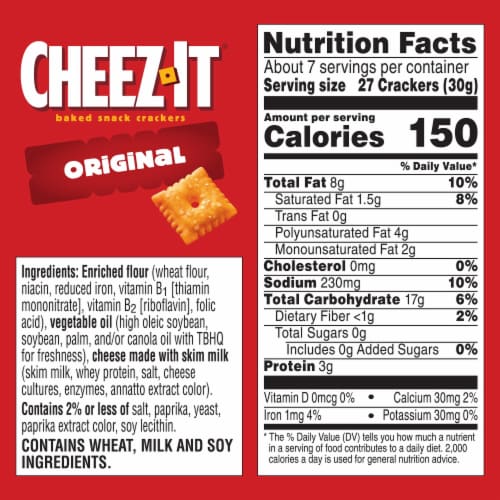 Cheez-It® Original Cheese Snack Crackers, 7 oz - Foods Co. Cheez-It® Original Cheese Snack Crackers, 7 oz - Foods Co.