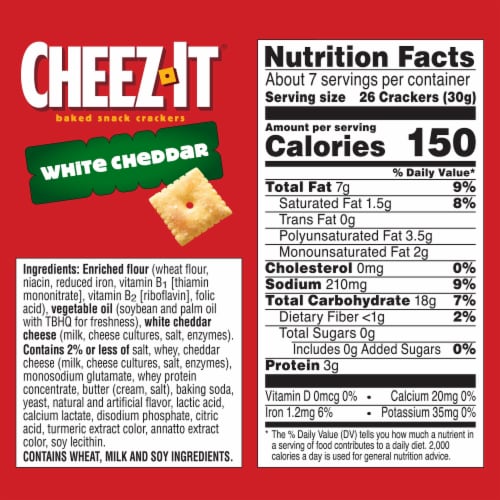 Cheez-It® White Cheddar Cheese Snack Crackers Perspective: left