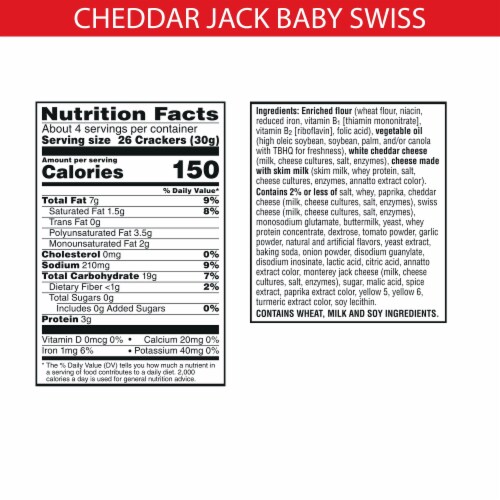 Cheez-It® DUOZ Cheddar Jack and Baby Swiss Snack Crackers Perspective: left