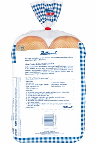 Butternut White Restaurant Style Burger Buns Perspective: left