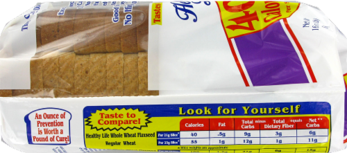Healthy Life Flaxseed Omega 3 100% Whole Wheat Bread Perspective: left